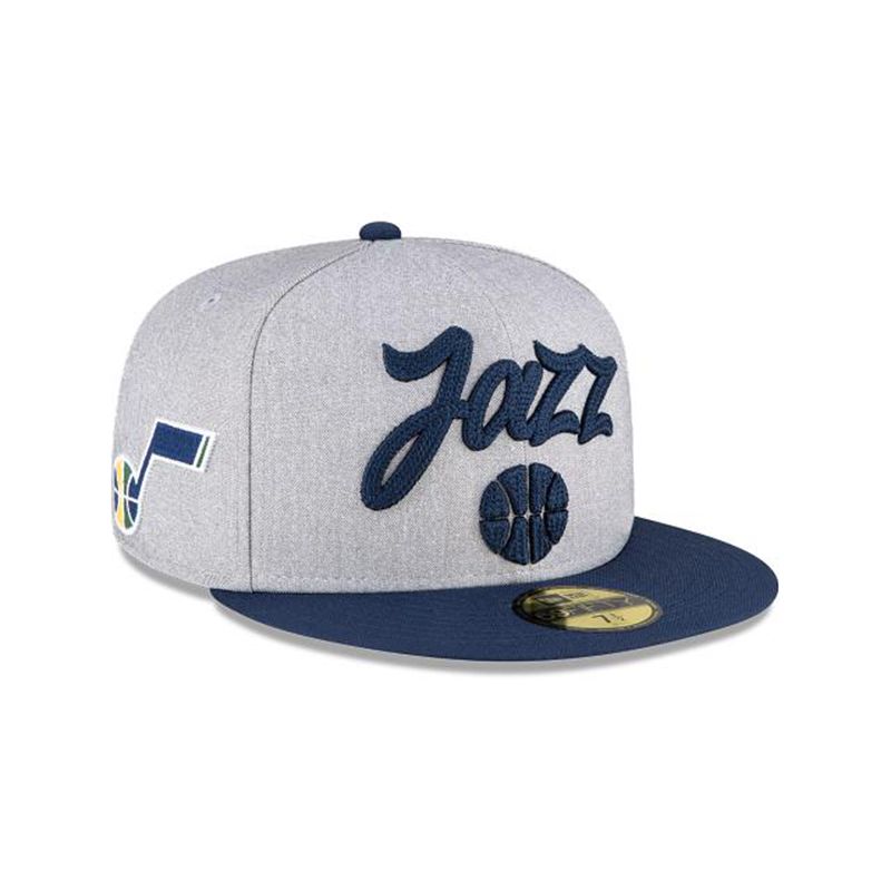 NBA Utah Jazz Draft 59Fifty Fitted (QDP3235) - Grey New Era Caps